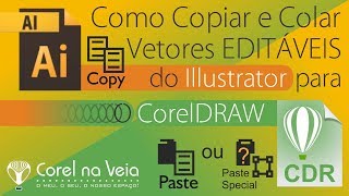 Copiar e Colar Vetores do Illustrator no CorelDRAW 2017 [upl. by Naziaf]