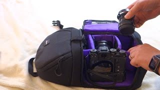 Neewer Sling Bag Review aka Altura Sling Bag Holds XT2 with booster and two extra lenses [upl. by Byler]