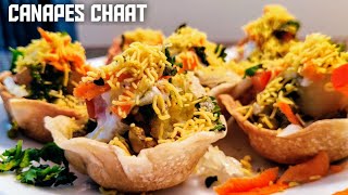 Canapes Chaat  कॅनोपी चाट  Recipe of making canapes  कॅनोपी बनाने की विधि सहित  Taste Studio [upl. by Bland471]