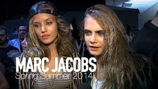 MARC JACOBS Spring 2014 Cara Delevingne Georgia May Jagger Backstage  MODTV [upl. by Astra42]