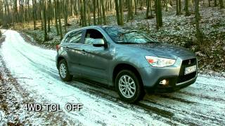 Mitsubishi ASX 2WD 4WD LOCK AWD test on snow amp ice  RVR  Outlander Sport [upl. by Sylirama]