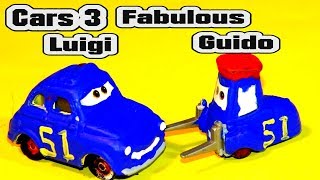 Pixar Cars 3 Custom Fabulous Luigi and Guido with Fabulous Miss Fritter and Primer Lightning McQueen [upl. by Sung677]