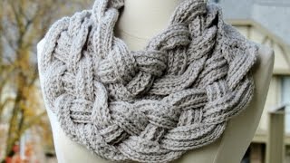 Crochet Tutorial How To Make A Stylish Double Layered Braided Cowl [upl. by Sykleb]