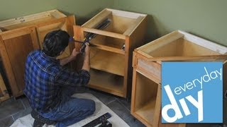 How to Install Kitchen Cabinets  Buildipedia DIY [upl. by Naus]