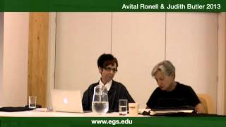 Avital Ronell and Judith Butler Psychoanalysis authority and discernment 2013 [upl. by Jansson]