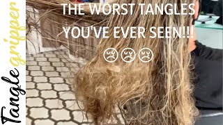 How to effectively detangle MATTED TANGLED KNOTTED hair easily [upl. by Llennej]