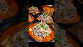 amazing meat mountain spicy meat noodle  Korean street food shorts​ [upl. by Aliuqa73]