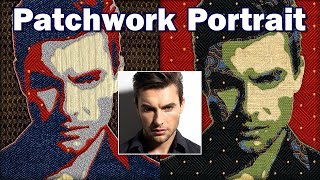 Photoshop Tutorial How to Create a Fabric Patchwork Portrait of a Face from a Photo [upl. by Lief]