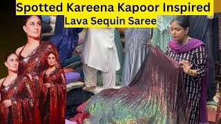 Spotted Kareena Kapoor Inspired Saree  Lava Sequin Saree  Local Market Shopping  Laces in 20 Rs 🌻 [upl. by Erdreid]