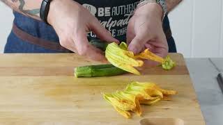 Tagliatelle with Provolone Valpadana PDO and zucchini flowers [upl. by Aikaj]