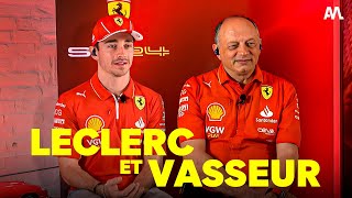 Leclerc  Vasseur  linterview croisée les secrets de la nouvelle F1 Ferrari Hamilton [upl. by Ecirrehs855]