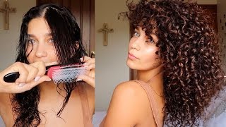 HOW TO DEFINE CURLS WITH THE DENMAN BRUSH  defined curly hair routine hack  Jayme Jo [upl. by Eisac338]