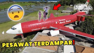 DRONE MEREKAM ADA PESAWAT TERBENGKALAI DI PEDESAAN DEKAT RUMAH WARGA [upl. by Adnarom859]