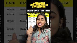 Class 10 Board Exam Time table  English Medium boardexam maharashtraboard class10th [upl. by Medardas]