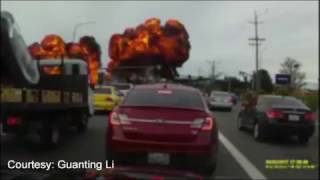 Insane dash cam footage of small plane crash in Mukilteo WA [upl. by Kciv988]