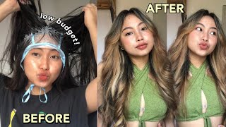 DIY HAIR HIGHLIGHTS AT HOME low budget  Philippines [upl. by Uriia]