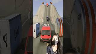 Cars amp Cargo Van vs Chained hydraulic crush 🚔subscribe funnycomedy beamngdrive success support [upl. by Anhavas]