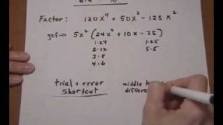 factor trinomial large coefficients gcf then unfoil [upl. by Ellener583]