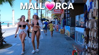 4K🇪🇸Playa de Palma SArenal 🏖 Mallorca🏝 July☀️33°C Beach walk Spain 2022 Walking tour Ballermann [upl. by Tibbitts]