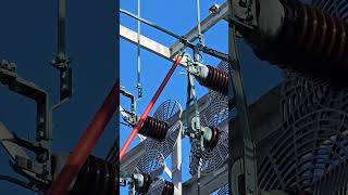 High voltage disconnect hot stick manual operation substation maintenance electrical [upl. by Morlee286]