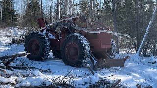 230 Timberjack logging trees and tree snaps when frozen [upl. by Suoivatnom675]