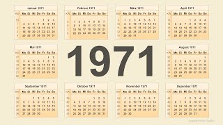 Kalender 1971 [upl. by Yanttirb]