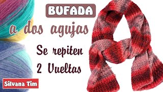 CÓMO TEJER una BUFANDA con Lana Matizada muy fácil para tejer a dos agujas [upl. by Sacci]