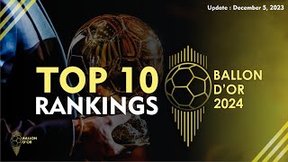 BALLON DOR 2024 RANKINGS  TOP 10 FRONTRUNNERS [upl. by Atronna472]