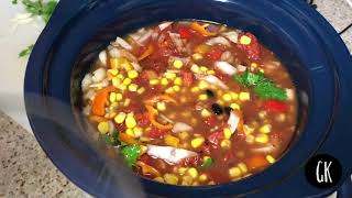 SLOW COOKER CHICKEN TORTILLA SOUP  GK EP3 [upl. by Sitnerp587]