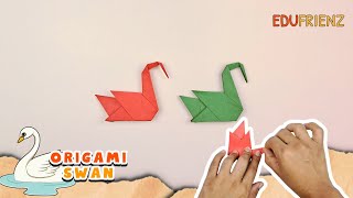 How to Make an Origami Swan Easy  Paper Swan Folding [upl. by Ainnek]