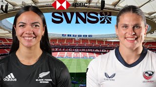 NEW ZEALAND 7s vs USA 7s Madrid Womens Sevens 2024 Live Commentary [upl. by Tnomyar]