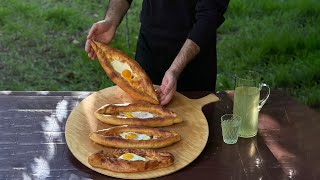 Как приготовить хачапури по Аджарски на огне How to cook Adjaruli khachapuri over fire [upl. by Remy]