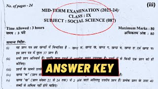 Class 9 Social Science Paper Solution 202324  Morning Shift Sst Answer Key  Mid Term 2023 [upl. by Eilyr]