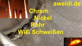 Edelstahl Rohr WIG Schweißen DN 40 einlagig zweilagig Wurzel Decklage Chrom Nickel Stahl YouTube [upl. by Demitria]