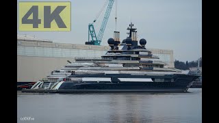 Lürssen Project Super Yacht quotLUMINANCEquot 09022023 undocking  Bremen Vegesack  4K VIDEO [upl. by Filia]