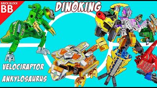 Speed Build Dinoking  part 2 ⚡️ Unboxing amp Assembly Lego Transformers combiner Sembo Block 6in1 [upl. by Erinna]