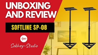 Unboxing amp Review Softline SP 08 Studio monitor stands  Why Monitor Stands important [upl. by Hctub]