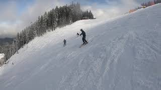 Skiing in Bansko Tomba 9 Black Piste [upl. by Ayokal]