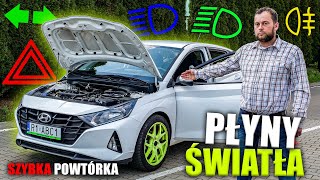 ŚWIATŁA I PŁYNY w HYUNDAI i20  POWTÓRKA PRZED EGZAMINEM NA PRAWO JAZDY KATEGORIA B  ZADANIE WORD [upl. by Shuler]