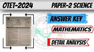 OTET2024 Unofficial Answer key । Paper2। Mathematics। otetexam otet [upl. by Malvie]