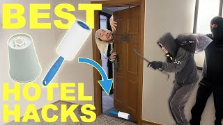 Testing THE BEST Hotel Room Hacks And Tips 💜🖤 The Welsh Twins [upl. by Lazaruk145]