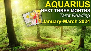 AQUARIUS NEXT THREE MONTHS quotCELEBRATION HAPPY SURPRISE amp POSITIVE SHIFTSquot JanuaryMarch 2024 tarot [upl. by Neyugn]