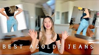 Favorite Agolde Jeans Agolde Riley Agolde 90s Try On and Review [upl. by Lebanna]