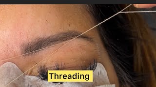 Threading  eyebrows threading  brow shaping asmr [upl. by Cirda379]