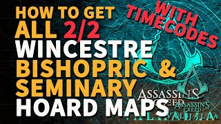 Wincestre Treasure Hoard Maps All Locations AC Valhalla Bishopric amp Seminary [upl. by Bick]