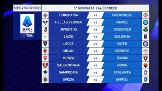 Calendario Serie A TIM 20222023 tutte le giornate [upl. by Atelokin780]