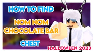 HOW TO FIND Nom Nom Chocolate Bar Chest  Royale High Halloween 2023 Mt Blackwood Caverns Maze [upl. by Atelokin]