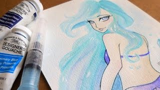 Elemental Ladies Series Water 2  Watercolor Speedpaint ♡ iiKiui [upl. by Maud]