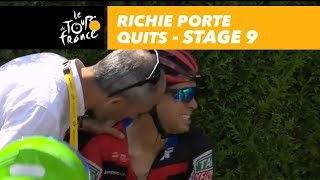 Crash in the peloton Richie Porte quits  Stage 9  Tour de France 2018 [upl. by Shafer]