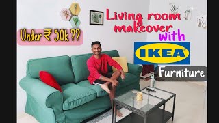 Living room makeover with IKEA furniture  Ektorp 3 seated Sofa  VITTSJÖ Coffee Tea table in budget [upl. by Kwon146]